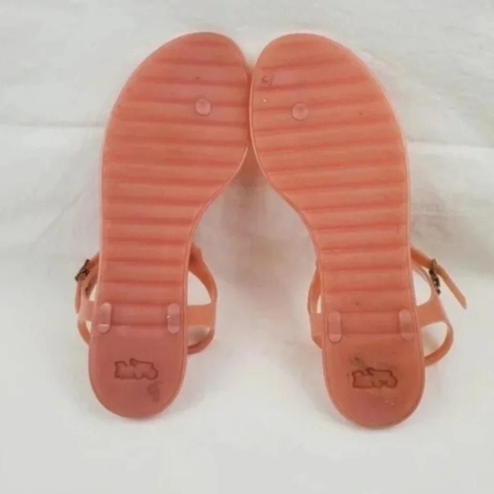 Coach Peach Sandals with Floral Accents